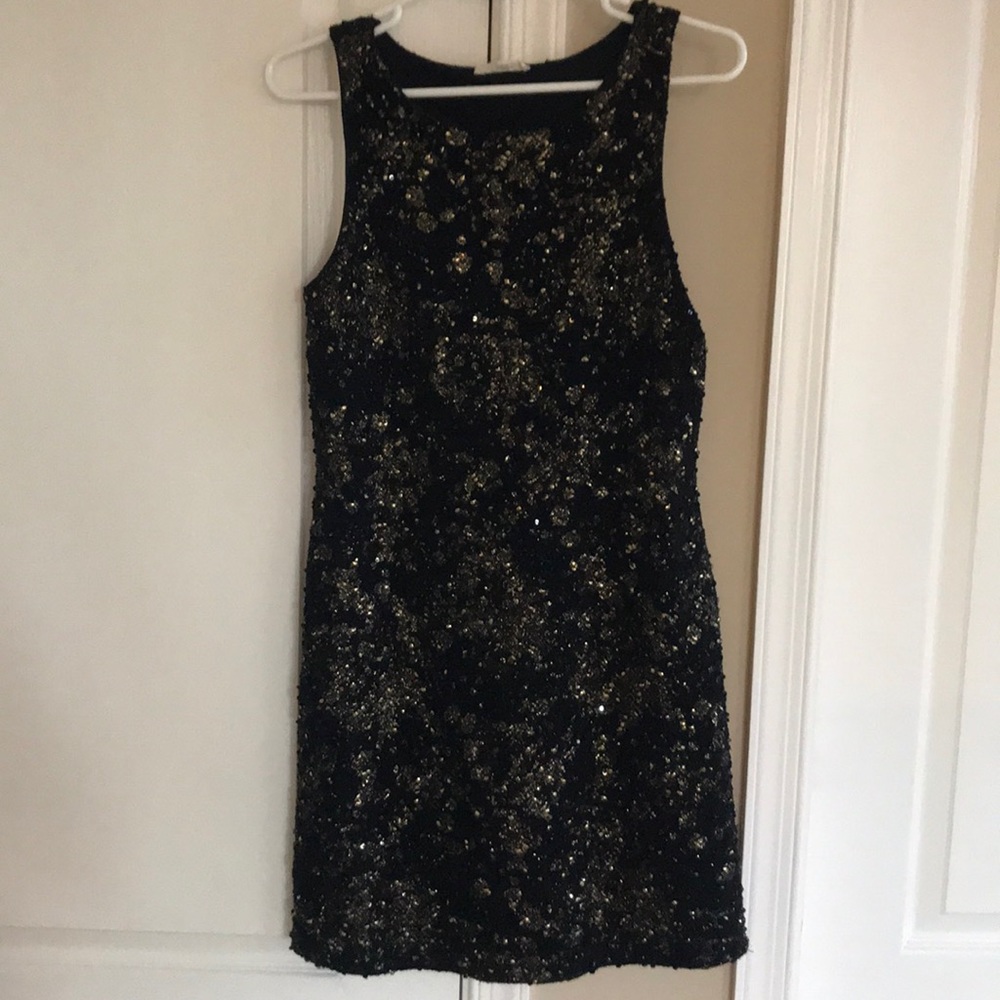 Vestique black and gold sparkle dress